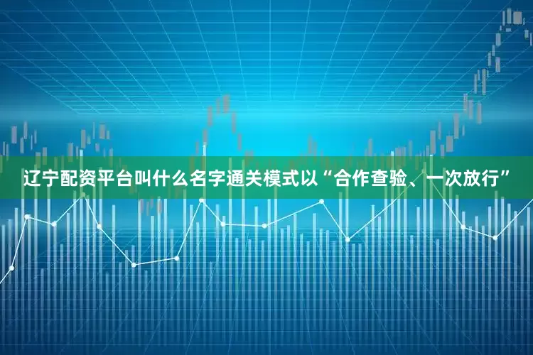 辽宁配资平台叫什么名字通关模式以“合作查验、一次放行”